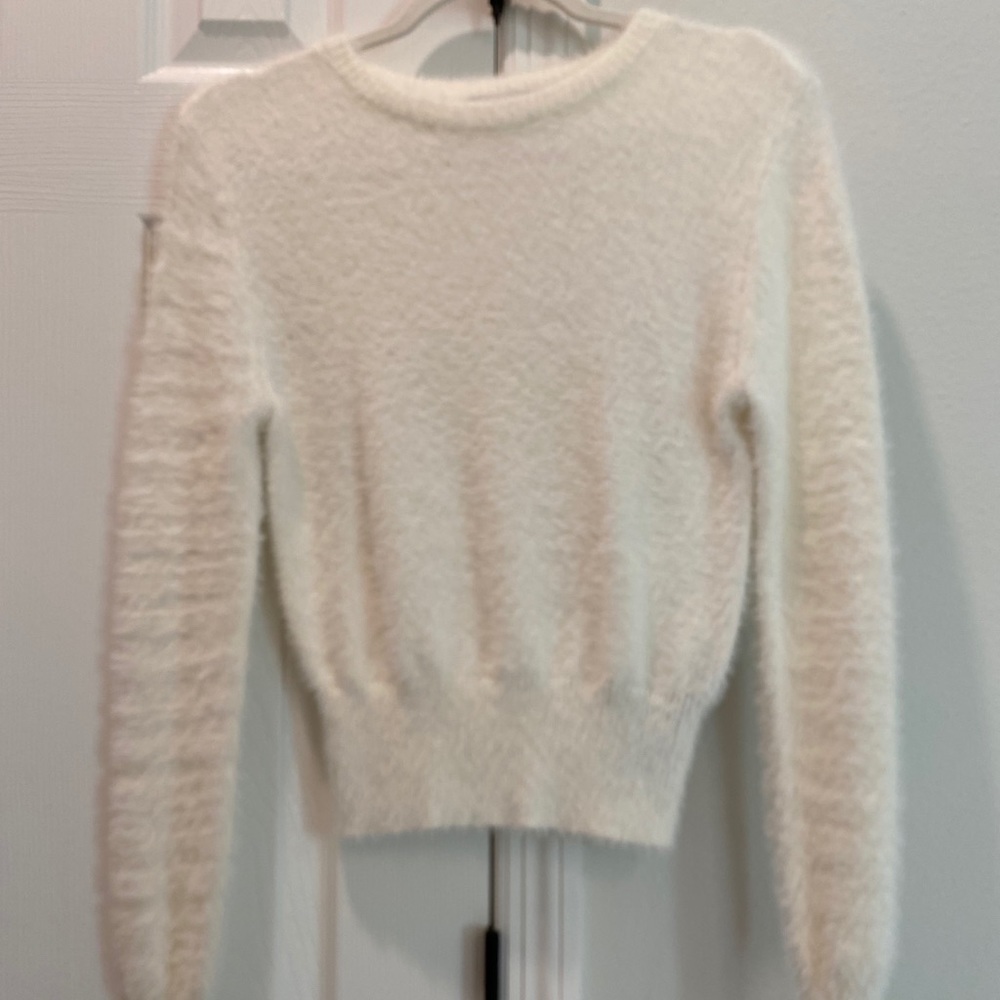 White fuzzy soft sweater (never worn)